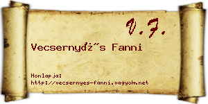Vecsernyés Fanni névjegykártya